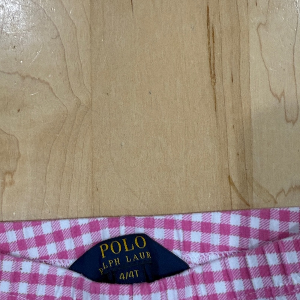 Polo Ralph Lauren Kids Pink Checkered Leggings - Picture 3 of 5